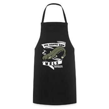 Angler Wels Waller Angelsport Angeln - Kochschürze - Schwarz - Vorne - AI Model Male 185 dark (185cm)