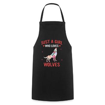 Wolf Wölfe Tier Jaulen - Kochschürze - Schwarz - Vorne - AI Model Male 185 dark (185cm)