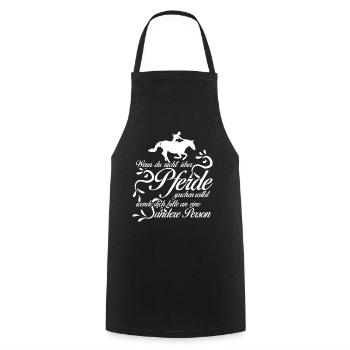 Reiten Pferd Pferde Reiter - Kochschürze - Schwarz - Vorne - AI Model Male 185 dark (185cm)