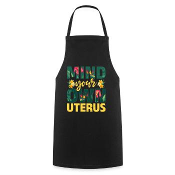 Uterus Blumen Ermächtigung Frauenrechte - Kochschürze - Schwarz - Vorne - AI Model Male 185 dark (185cm)