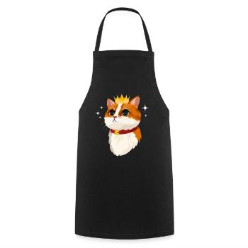 Cat Crown Girl Women Cute Feline - Cooking Apron - black - Front - AI Model Male 185 dark (185cm)