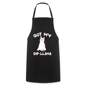 Diplôme Llama Diplômé - Tablier de cuisine - noir - Devant - AI Model Male 185 dark (185cm)