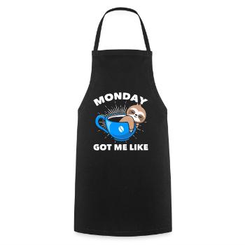 Coffee Sloth Funny Lazy Coffee Drinker - Cooking Apron - black - Front - AI Model Male 185 dark (185cm)