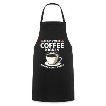 Witziger Kaffee-Liebhaber Humor Barista - Kochschürze - Schwarz - Vorne - AI Model Male 185 dark (185cm)