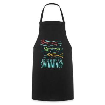 Schwimmer Schwimmtrainer Schwimmbad - Kochschürze - Schwarz - Vorne - AI Model Male 185 dark (185cm)