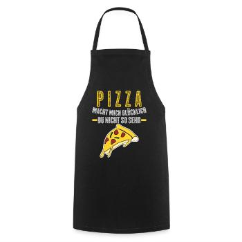 Pizza Pizzaria Pizzabäcker - Kochschürze - Schwarz - Vorne - AI Model Male 185 dark (185cm)