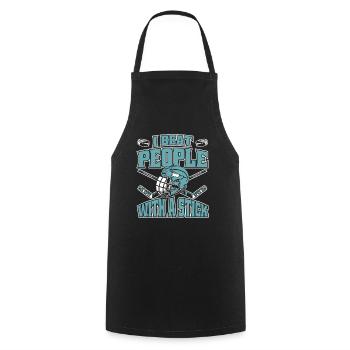 Ice Hockey Hockey Sports - Cooking Apron - black - Front - AI Model Male 185 dark (185cm)