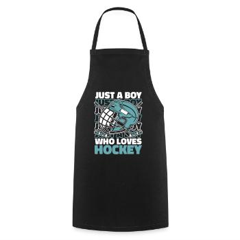 Ice Hockey Hockey Sports - Cooking Apron - black - Front - AI Model Male 185 dark (185cm)