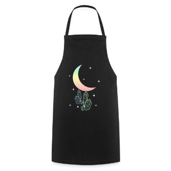 Pastel Goth Mond Aesthetic Kawaii - Kochschürze - Schwarz - Vorne - AI Model Male 185 dark (185cm)