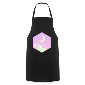 Pastel Goth Mond Kawaii Niedlicher Halbmond - Kochschürze - Schwarz - Vorne - AI Model Male 185 dark (185cm)