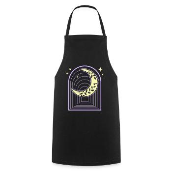 Crescent Pastel Goth Moon Witchy - Cooking Apron - black - Front - AI Model Male 185 dark (185cm)