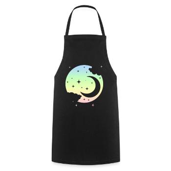 Kawaii Mond Pastel Goth Niedlich - Kochschürze - Schwarz - Vorne - AI Model Male 185 dark (185cm)