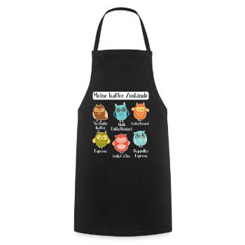 Kaffee Damen Eulen Kaffeeliebhaber Frauen - Kochschürze - Schwarz - Vorne - AI Model Male 185 dark (185cm)