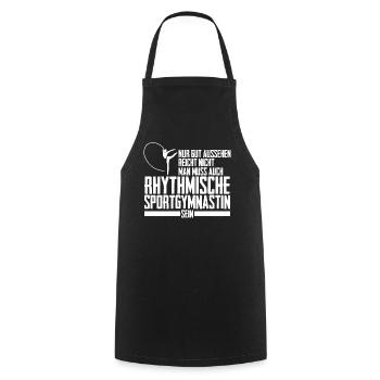 Rhythmische Sportgymnastik RSG Turnen - Kochschürze - Schwarz - Vorne - AI Model Male 185 dark (185cm)