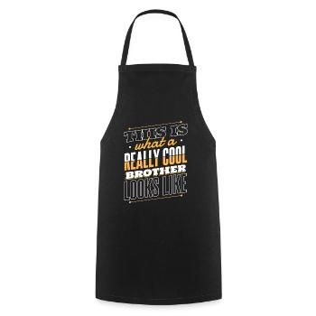 Frère Grand Frère Frère Famille - Tablier de cuisine - noir - Devant - AI Model Male 185 dark (185cm)