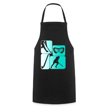 Field hockey Hockey players - Cooking Apron - black - Front - AI Model Male 185 dark (185cm)