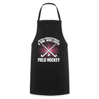 Field Hockey Hockeyspieler - Kochschürze - Schwarz - Vorne - AI Model Male 185 dark (185cm)