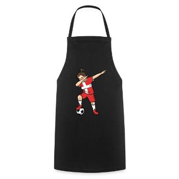Dabbing Soccer Player Girls Denmark Soccer - Cooking Apron - black - Front - AI Model Male 185 dark (185cm)