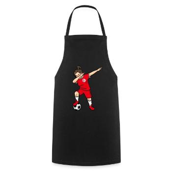 Dabbing Soccer Player Girls Tunisia Soccer - Cooking Apron - black - Front - AI Model Male 185 dark (185cm)