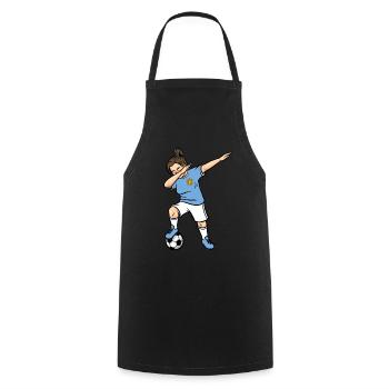 Dabbing Footballeuse Filles Uruguay Football - Tablier de cuisine - noir - Devant - AI Model Male 185 dark (185cm)