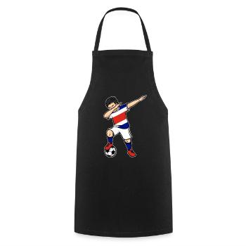 Dabbing Soccer Player Young Costa Rica Soccer - Cooking Apron - black - Front - AI Model Male 185 dark (185cm)