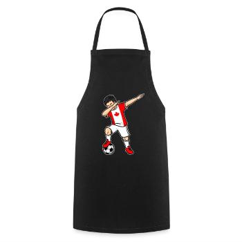 Dabbing Soccer Player Boy Canada Soccer - Tablier de cuisine - noir - Devant - AI Model Male 185 dark (185cm)