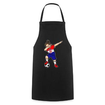 Dabbing Fußballspieler Mädchen Kroatien Fußball - Kochschürze - Schwarz - Vorne - AI Model Male 185 dark (185cm)
