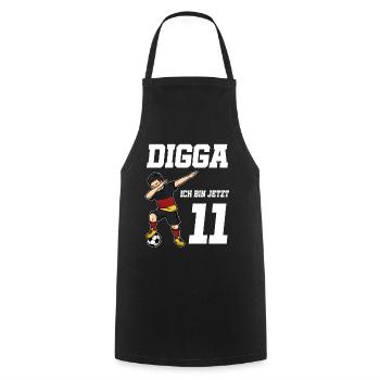 11. Geburtstag Fußball Junge Deutschland Trikot Fu - Kochschürze - Schwarz - Vorne - AI Model Male 185 dark (185cm)