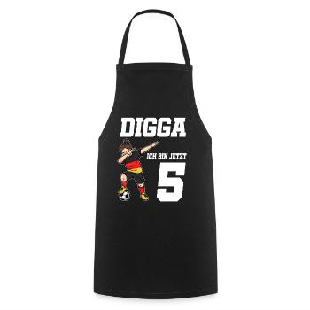 5. Geburtstag Fußball Mädchen Deutschland Trikot F - Kochschürze - Schwarz - Vorne - AI Model Male 185 dark (185cm)