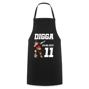 11. Geburtstag Fußball Mädchen Deutschland Trikot - Kochschürze - Schwarz - Vorne - AI Model Male 185 dark (185cm)