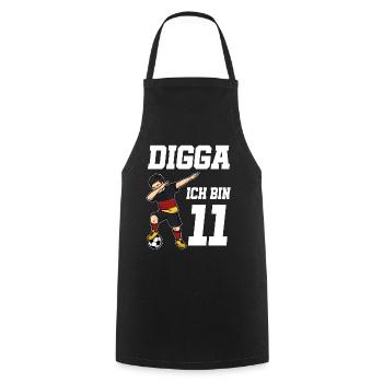 Fußball Junge 11. Geburtstag Fußballer Deutschland - Kochschürze - Schwarz - Vorne - AI Model Male 185 dark (185cm)