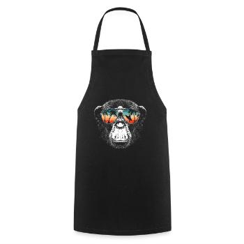 Monkey Monkey Animal Gorilla Chimpanzee - Cooking Apron - black - Front - AI Model Male 185 dark (185cm)