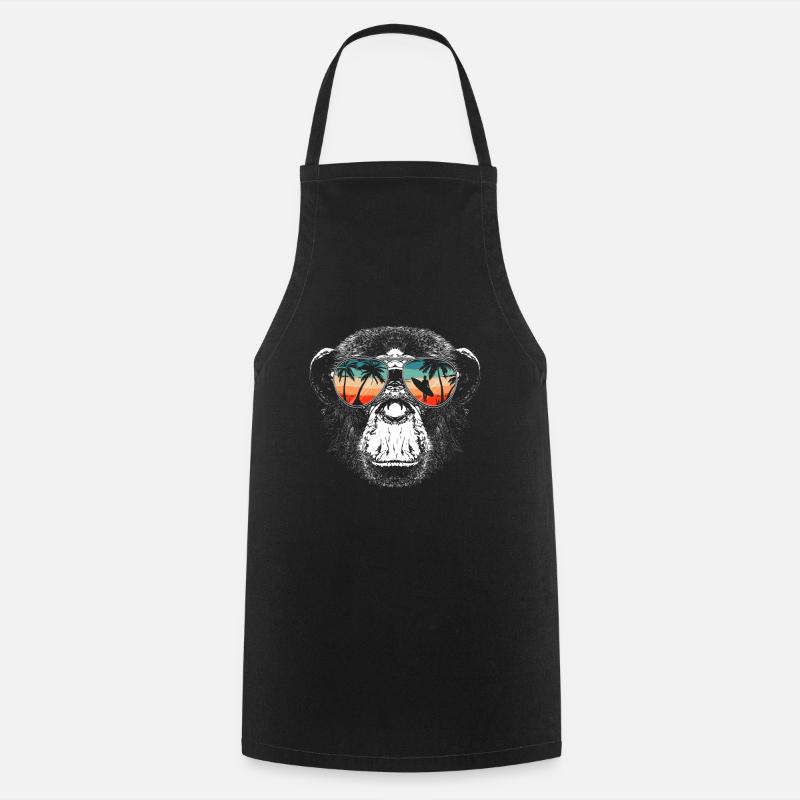 Singe Singe Animal Gorille Chimpanzé - Tablier de cuisine - noir