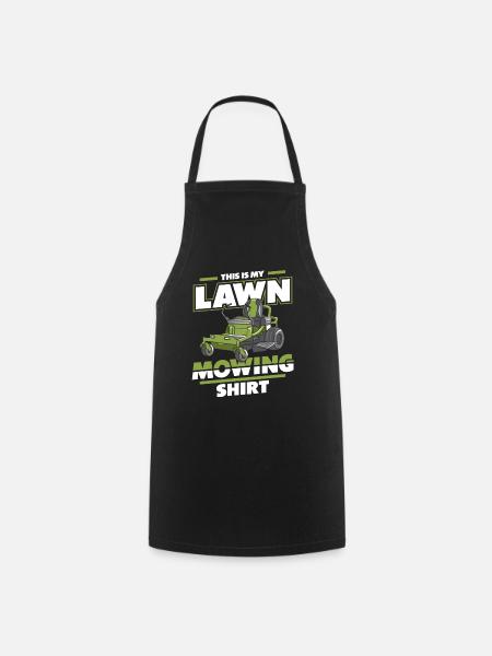 Lawn mower lawn mowing mower garden - Cooking Apron - black