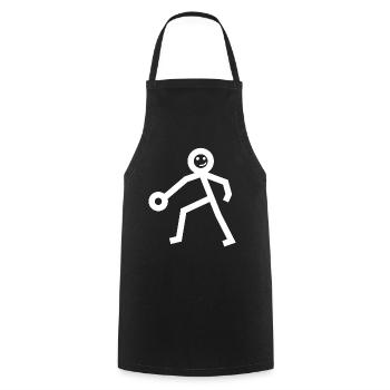 Joueur de basket-ball figuratif de bâton de basket-ball - Tablier de cuisine - noir - Devant - AI Model Male 185 dark (185cm)