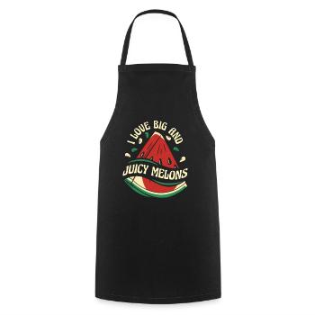 Wassermelone Melonenfrucht - Kochschürze - Schwarz - Vorne - AI Model Male 185 dark (185cm)