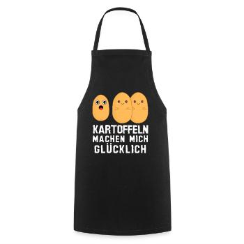 Kartoffel Erdapfel Kartoffeln - Kochschürze - Schwarz - Vorne - AI Model Male 185 dark (185cm)
