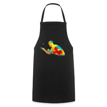 Table tennis player Table tennis - Cooking Apron - black - Front - AI Model Male 185 dark (185cm)