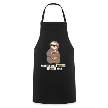 Kaffee Büro arbeiten Faultier - Kochschürze - Schwarz - Vorne - AI Model Male 185 dark (185cm)