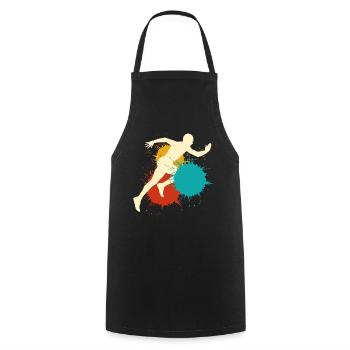 Coureur Running Retro Running - Tablier de cuisine - noir - Devant - AI Model Male 185 dark (185cm)