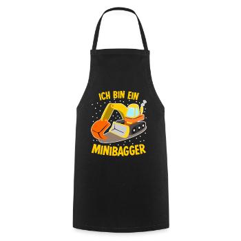 Minibagger Bagger Baggerfahrer - Kochschürze - Schwarz - Vorne - AI Model Male 185 dark (185cm)