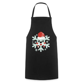 Flocon de neige Flocons de neige Neige de Noël - Tablier de cuisine - noir - Devant - AI Model Male 185 dark (185cm)