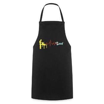 Tournage rétro Turner - Tablier de cuisine - noir - Devant - AI Model Male 185 dark (185cm)