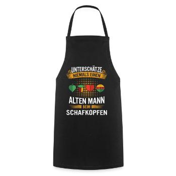 Schafkopfen Schafkopfer Kartenspiel - Kochschürze - Schwarz - Vorne - AI Model Male 185 dark (185cm)