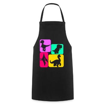 Dinosaur Little Dinosaur Dinosaur - Cooking Apron - black - Front - AI Model Male 185 dark (185cm)