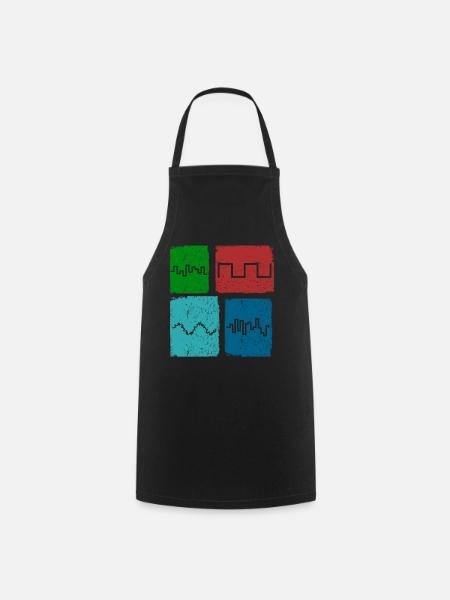 Synthesizer Waveforms Music Synthesizers - Cooking Apron - black