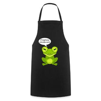 Frösche Wortspiel Frosch - Kochschürze - Schwarz - Vorne - AI Model Male 185 dark (185cm)