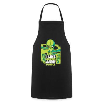 Alien UFO Aliens Außerirdischer - Cooking Apron - black - Front - AI Model Male 185 dark (185cm)
