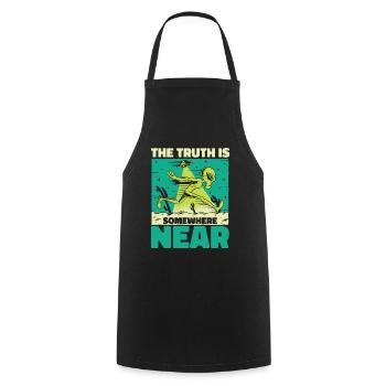 Alien UFO Aliens Außerirdischer - Cooking Apron - black - Front - AI Model Male 185 dark (185cm)