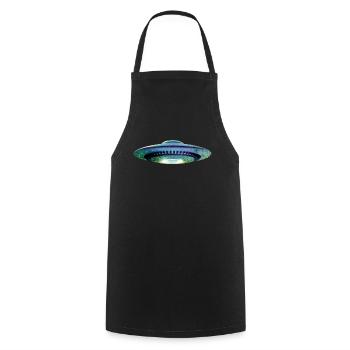 Alien UFO Aliens Außerirdischer - Kochschürze - Schwarz - Vorne - AI Model Male 185 dark (185cm)